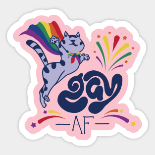 Gay AF cat pride Sticker